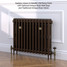 CI-GV2660-13-MET-OLD-PENNY-LS01 - Gasta Victorian 2 Column Cast Iron Radiator H660mm x W831mm CI-GV2660-13-MET-OLD-PENNY-LS01 - Gasta Victorian 2 Column Cast Iron Radiator H660mm x W831mm