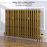 CI-GV3745-19-MET-GOLD-LS01 - Gasta Victorian 3 Column Cast Iron Radiator H745mm x W1201mm CI-GV3745-19-MET-GOLD-LS01 - Gasta Victorian 3 Column Cast Iron Radiator H745mm x W1201mm