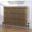 CI-GV3745-19-MET-PALE-GOLD-LS01 - Gasta Victorian 3 Column Cast Iron Radiator H745mm x W1201mm CI-GV3745-19-MET-PALE-GOLD-LS01 - Gasta Victorian 3 Column Cast Iron Radiator H745mm x W1201mm