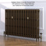 CI-GV3745-19-MET-BRONZE-LS01 - Gasta Victorian 3 Column Cast Iron Radiator H745mm x W1201mm CI-GV3745-19-MET-BRONZE-LS01 - Gasta Victorian 3 Column Cast Iron Radiator H745mm x W1201mm