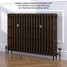 CI-GV3745-19-MET-OLD-PENNY-LS01 - Gasta Victorian 3 Column Cast Iron Radiator H745mm x W1201mm CI-GV3745-19-MET-OLD-PENNY-LS01 - Gasta Victorian 3 Column Cast Iron Radiator H745mm x W1201mm