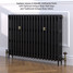 CI-GV3745-19-MET-ANTH-LS01 - Gasta Victorian 3 Column Cast Iron Radiator H745mm x W1201mm CI-GV3745-19-MET-ANTH-LS01 - Gasta Victorian 3 Column Cast Iron Radiator H745mm x W1201mm