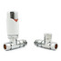 M-TRV-072-ST-W-ALT00 - Ramone Modern TRV White Towel Radiator Valves With Sleeves M-TRV-072-ST-W-ALT00 - Ramone Modern TRV White Towel Radiator Valves With Sleeves