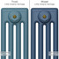 CI-RC-BLUE-017 - Richmond Blue 4 Column Victorian Cast Iron Radiator H813mm x W515mm CI-RC-BLUE-017 - Richmond Blue 4 Column Victorian Cast Iron Radiator H813mm x W515mm