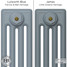 CI-RC-BLUE-009 - Richmond Blue 4 Column Victorian Cast Iron Radiator H813mm x W755mm CI-RC-BLUE-009 - Richmond Blue 4 Column Victorian Cast Iron Radiator H813mm x W755mm