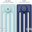 CI-RC-BLUE-016 - Richmond Blue 4 Column Victorian Cast Iron Radiator H813mm x W755mm CI-RC-BLUE-016 - Richmond Blue 4 Column Victorian Cast Iron Radiator H813mm x W755mm