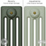 CI-RC-GREEN-004 - Richmond Green 4 Column Victorian Cast Iron Radiator H813mm x W755mm CI-RC-GREEN-004 - Richmond Green 4 Column Victorian Cast Iron Radiator H813mm x W755mm
