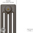 CI-RC-GREY-031 - Richmond Grey 4 Column Victorian Cast Iron Radiator H660mm x W1146mm CI-RC-GREY-031 - Richmond Grey 4 Column Victorian Cast Iron Radiator H660mm x W1146mm
