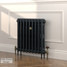 CI-RK660-BLK-LG-LS03 - Rook Black 2 Column Victorian Cast Iron Radiator H660mm x W524mm CI-RK660-BLK-LG-LS03 - Rook Black 2 Column Victorian Cast Iron Radiator H660mm x W524mm
