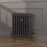 CI-RK660-BLK-FB-LS02 - Rook Black 2 Column Victorian Cast Iron Radiator H660mm x W586mm CI-RK660-BLK-FB-LS02 - Rook Black 2 Column Victorian Cast Iron Radiator H660mm x W586mm