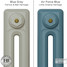 CI-RK-BLUE-001 - Rook Blue 2 Column Victorian Cast Iron Radiator H460mm x W398mm CI-RK-BLUE-001 - Rook Blue 2 Column Victorian Cast Iron Radiator H460mm x W398mm