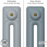 CI-RK-BLUE-007 - Rook Blue 2 Column Victorian Cast Iron Radiator H460mm x W398mm CI-RK-BLUE-007 - Rook Blue 2 Column Victorian Cast Iron Radiator H460mm x W398mm