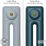CI-RK-BLUE-008 - Rook Blue 2 Column Victorian Cast Iron Radiator H460mm x W398mm CI-RK-BLUE-008 - Rook Blue 2 Column Victorian Cast Iron Radiator H460mm x W398mm