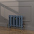 CI-RK460-BLU-FB-LS02 - Rook Blue 2 Column Victorian Cast Iron Radiator H460mm x W398mm CI-RK460-BLU-FB-LS02 - Rook Blue 2 Column Victorian Cast Iron Radiator H460mm x W398mm