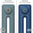 CI-RK-BLUE-013 - Rook Blue 2 Column Victorian Cast Iron Radiator H460mm x W458mm CI-RK-BLUE-013 - Rook Blue 2 Column Victorian Cast Iron Radiator H460mm x W458mm