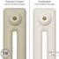CI-RK-CREAM-008 - Rook Cream 2 Column Victorian Cast Iron Radiator H460mm x W458mm CI-RK-CREAM-008 - Rook Cream 2 Column Victorian Cast Iron Radiator H460mm x W458mm