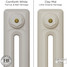 CI-RK-CREAM-004 - Rook Cream 2 Column Victorian Cast Iron Radiator H660mm x W402mm CI-RK-CREAM-004 - Rook Cream 2 Column Victorian Cast Iron Radiator H660mm x W402mm