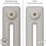 CI-RK-GREY-019 - Rook Grey 2 Column Victorian Cast Iron Radiator H660mm x W524mm CI-RK-GREY-019 - Rook Grey 2 Column Victorian Cast Iron Radiator H660mm x W524mm
