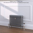 CI-SH450-10-MET-SILVER-LS01 - Shelbourne 3 Column Victorian Cast Iron Radiator H450mm x W393mm CI-SH450-10-MET-SILVER-LS01 - Shelbourne 3 Column Victorian Cast Iron Radiator H450mm x W393mm