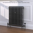 CI-RK760-10-MET-PEWTER-LS01 - Rook 2 Column Victorian Cast Iron Radiator H760mm x W839mm CI-RK760-10-MET-PEWTER-LS01 - Rook 2 Column Victorian Cast Iron Radiator H760mm x W839mm