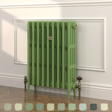 Yarra Ranges Radiators Richmond Green 4 Column Victorian Cast Iron Radiator H760mm x W584mm ...