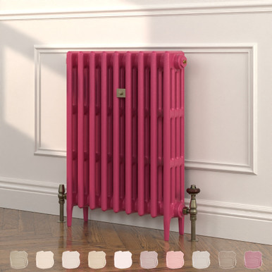 Pink Radiator Guard Richmond Pink 4 Column Victorian Cast Iron Radiator H760mm x W1623mm ...