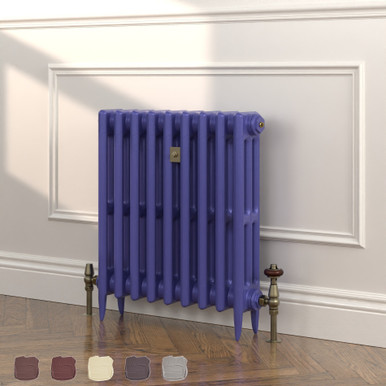 Shelbourne Purple 3 Column Victorian Cast Iron Radiator H645mm x ...