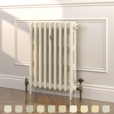 Royal Radiator Rook Cream 2 Column Victorian Cast Iron Radiator H760mm x W1334mm ...