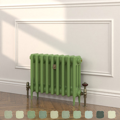 Green Column Radiator Shelbourne Green 3 Column Victorian Cast Iron Radiator H450mm x W572mm ...