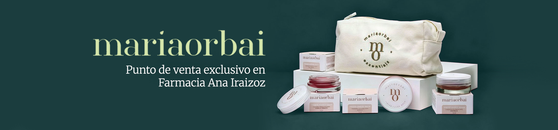 Cosmética María Orbai en Farmacia Ana Iraizoz en Gorráiz, Navarra