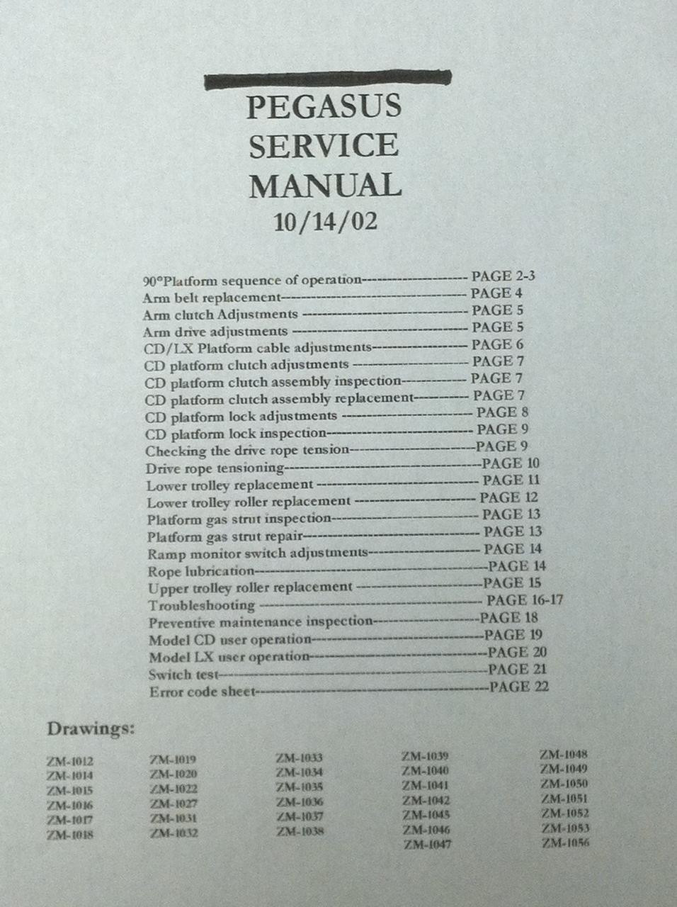 National Wheel-O-Vator NWOV Pegasus MPS1 Service Manual - DOWNLOAD VERSION