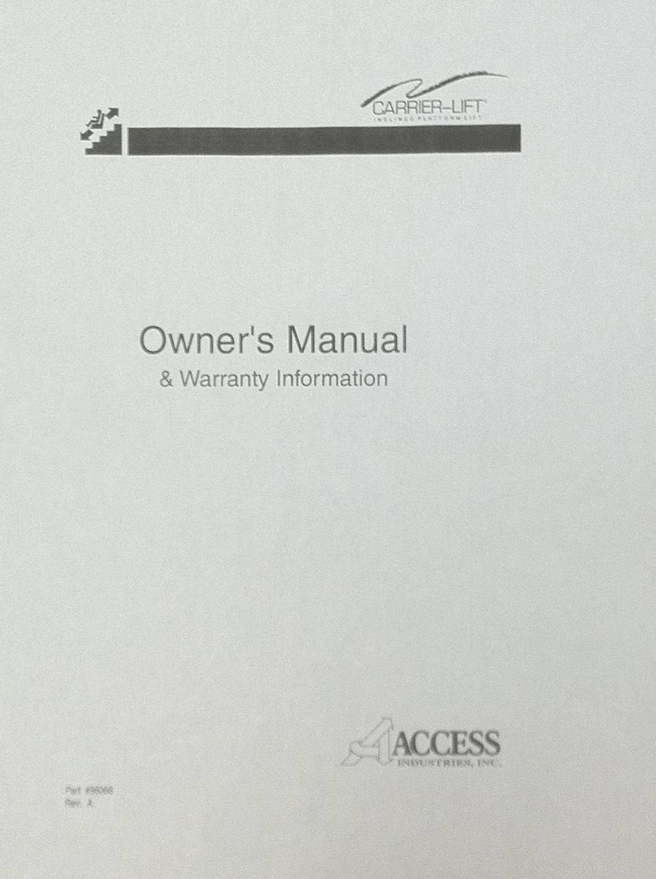 Carrier 89 Owners Manual