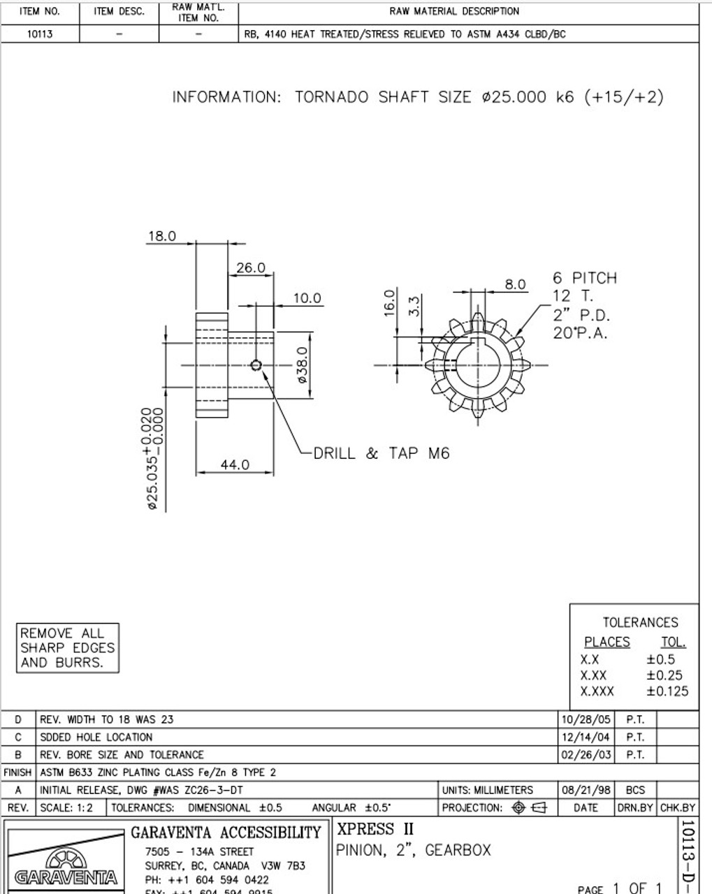 Schematic of the old gear