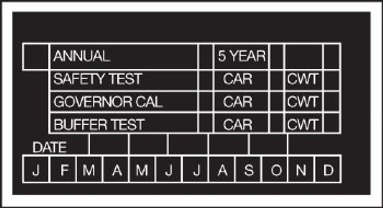 Elevator Data Tag - 3" x 1.625"