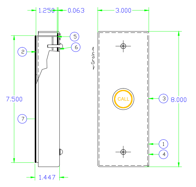 Single Button Hall Call Station - Stainless - Plug & Play