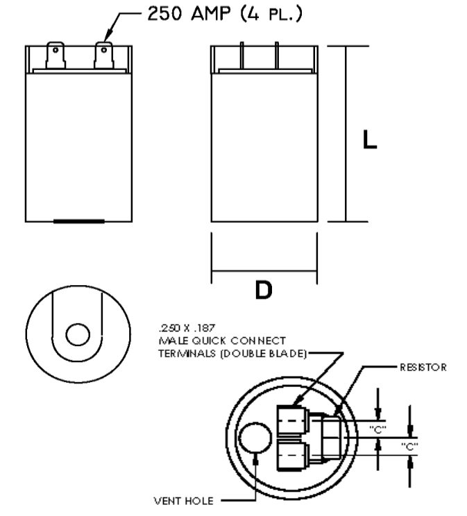 Capacitor - 125VAC 431-519 MFD (uF)