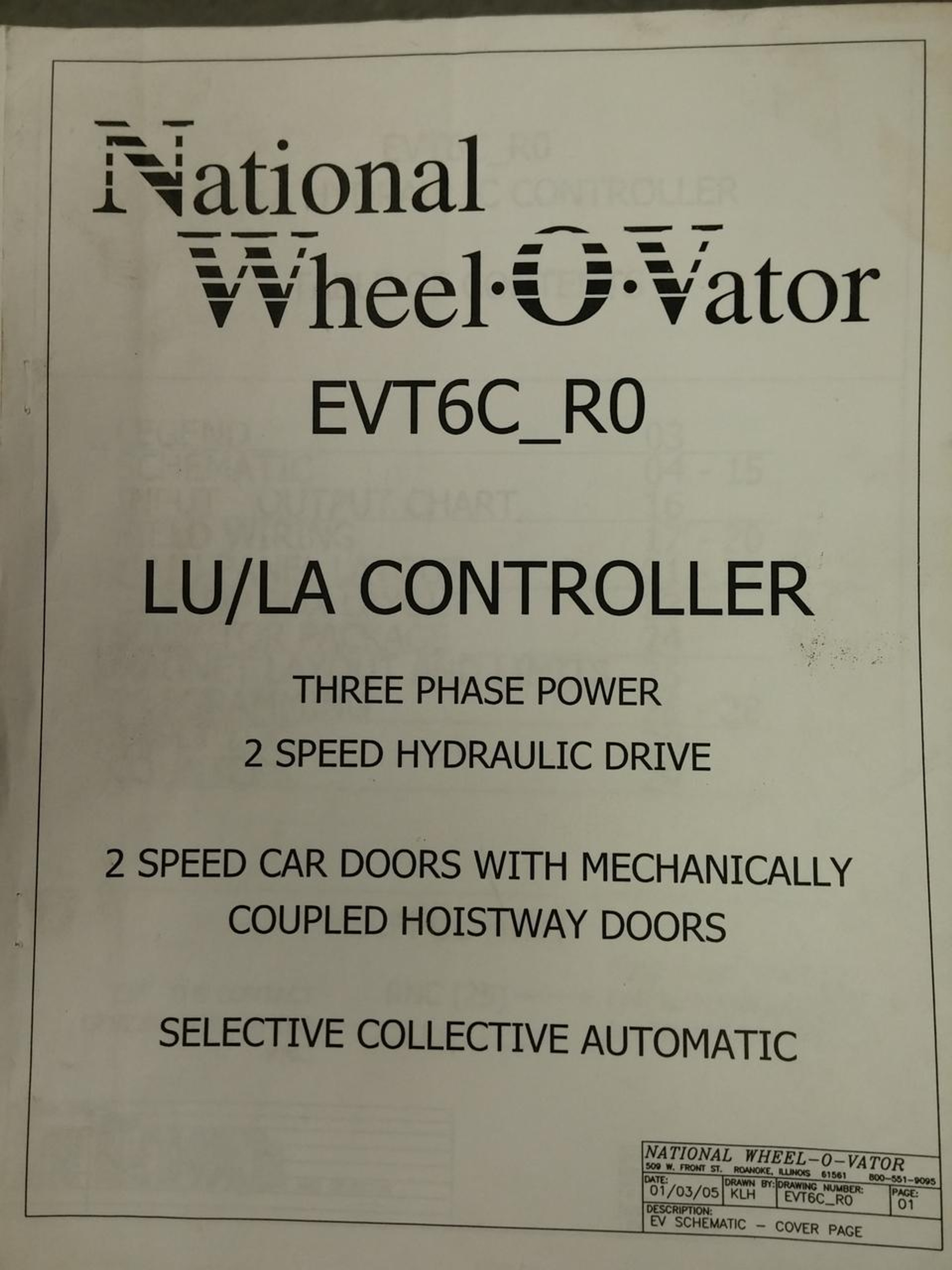 NWOV Evolution 3 phase Install Manual EVT6C-RO National Wheel-O-Vator