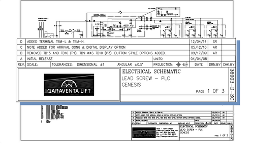 Genesis VPL Screw - PLC Wiring Schematic & Parts List - SW, EN, & Opal