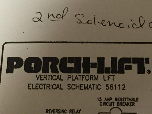 Porch-Lift Porch-lift Wiring schematic 1991-1996 -ELECTRONIC DOWNLOAD
