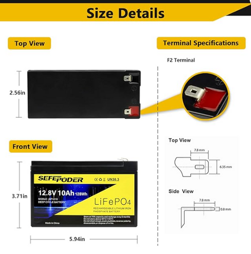 UPS Replacement Battery - 12V 10Ah - Lithium Ion