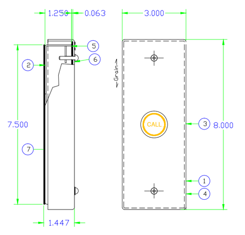 Single Button Hall Call Station - Stainless - Plug & Play