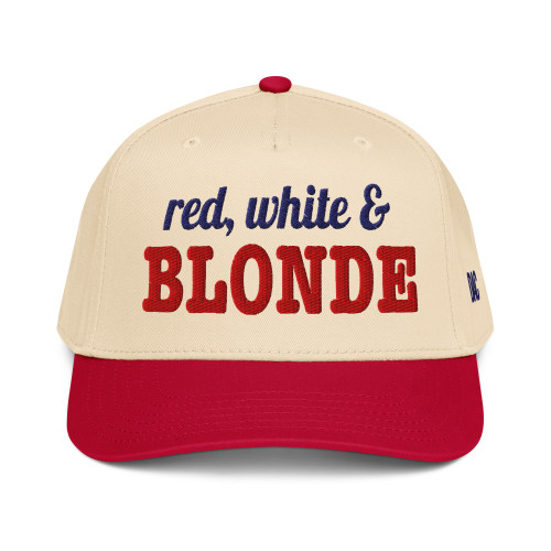 Red, White & Blonde 5 panel cap