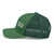 Evergreen Grass DAD six-panel mesh-back trucker cap with embroidered Grass DAD logo, left side view — DAD all caps