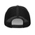 Charcoal/Black six-panel mesh-back trucker cap with embroidered Girl DAD logo, back view — DAD all caps