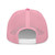 Pink six-panel mesh-back trucker cap with embroidered Girl DAD logo, back view — DAD all caps