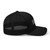 Black six-panel mesh-back trucker cap with embroidered Girl DAD logo, right side view — DAD all caps