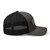 Charcoal/Black six-panel mesh-back trucker cap with embroidered Girl DAD logo, right side view — DAD all caps