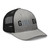 Heather Black six-panel mesh-back trucker cap with embroidered Girl DAD logo, right-front view — DAD all caps