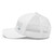 White six-panel mesh-back trucker cap with embroidered Boy DAD logo, left side view — DAD all caps