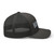 Charcoal six-panel mesh-back trucker cap with embroidered Boy DAD logo, right side view — DAD all caps